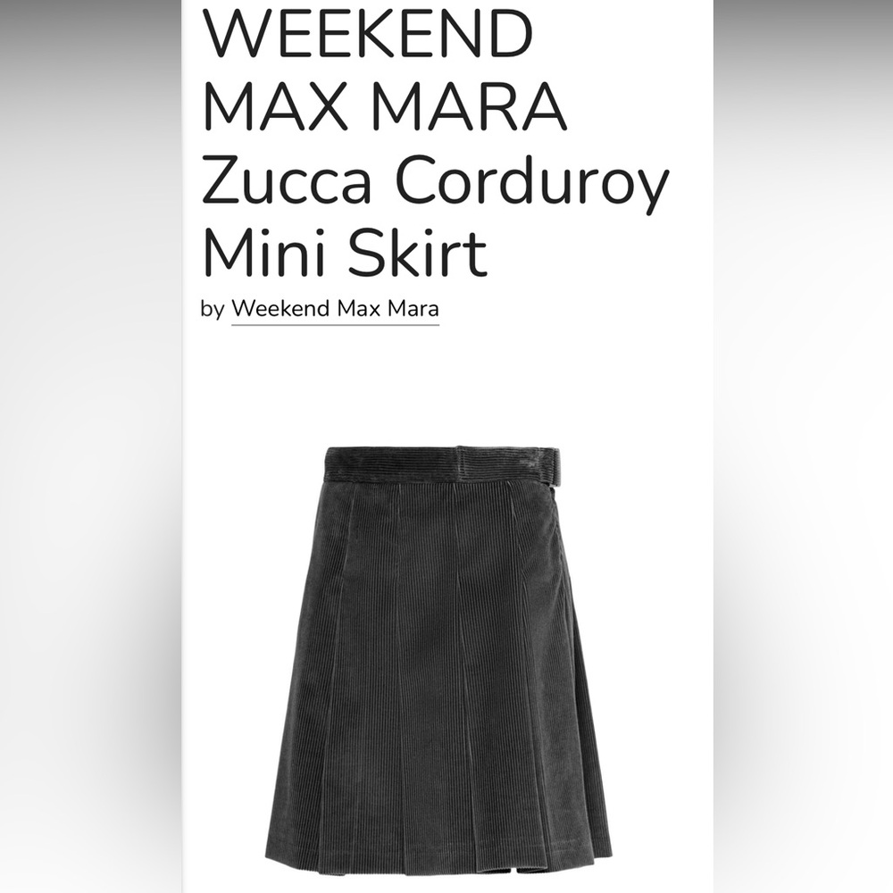 Weekend Max Mara Zucca Corduroy Pleated short Skirt - Black